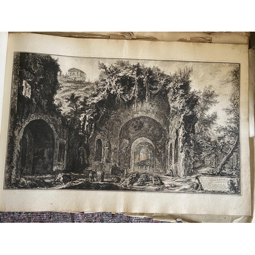 62 - A volume of etchings, the majority by Giovanni Battista Piranesi (1720-1778). Oblong 1o, 19th centur... 