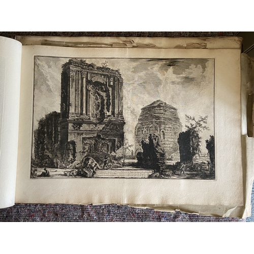 62 - A volume of etchings, the majority by Giovanni Battista Piranesi (1720-1778). Oblong 1o, 19th centur... 