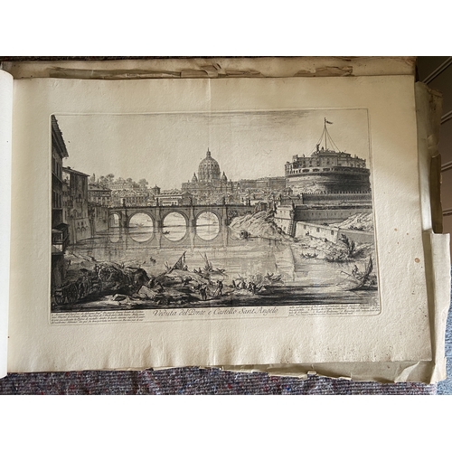 62 - A volume of etchings, the majority by Giovanni Battista Piranesi (1720-1778). Oblong 1o, 19th centur... 