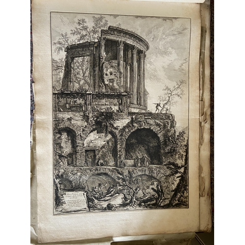 62 - A volume of etchings, the majority by Giovanni Battista Piranesi (1720-1778). Oblong 1o, 19th centur... 