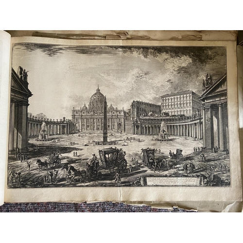 62 - A volume of etchings, the majority by Giovanni Battista Piranesi (1720-1778). Oblong 1o, 19th centur... 