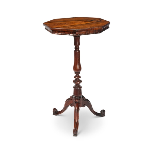 229 - A George IV gonÃ§alo alves octagonal tripod table attributed to Gillows On a baluster turned shaft a... 