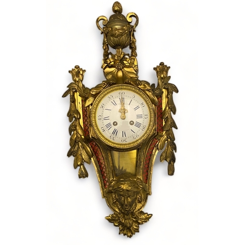 197 - A Louis XVI style gilt bronze cartel clock by Japy & Cie The enamelled 4 1/2in dial with Roman a... 