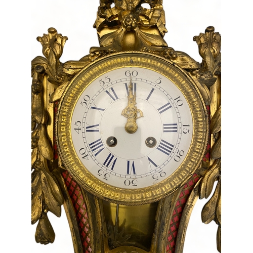 197 - A Louis XVI style gilt bronze cartel clock by Japy & Cie The enamelled 4 1/2in dial with Roman a... 