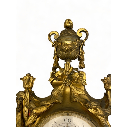 197 - A Louis XVI style gilt bronze cartel clock by Japy & Cie The enamelled 4 1/2in dial with Roman a... 