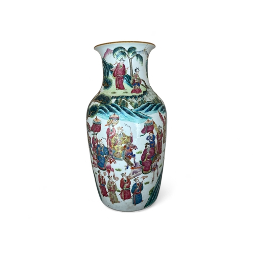 A 19th century Chinese famille rose vase Of baluster form, decorated ...