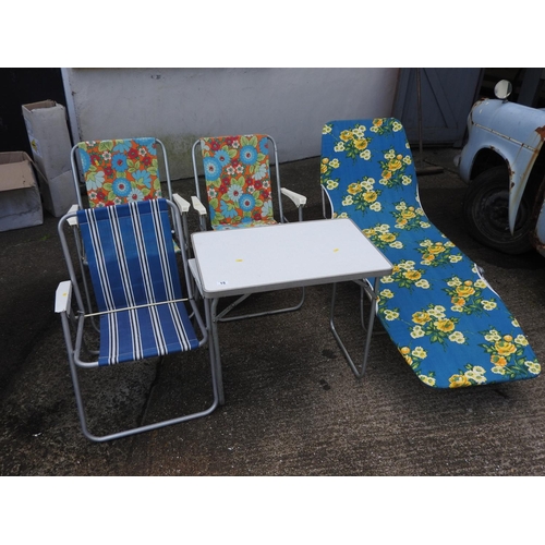 15 - Quantity of retro garden furniture - chairs, lounger, table etc