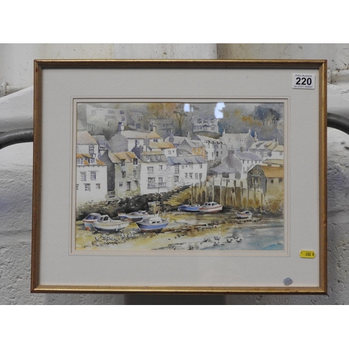 220 - Framed water colour - Harbour scene