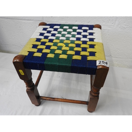 254 - Rush seated stool