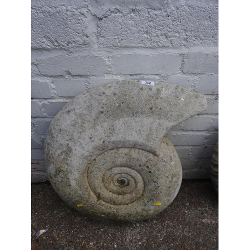 32 - Concrete garden ornament - fossil