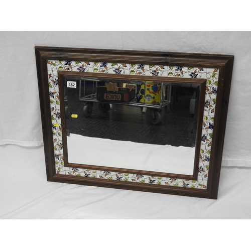 482 - Bevel edge mirror in tile frame - 31''x 25''