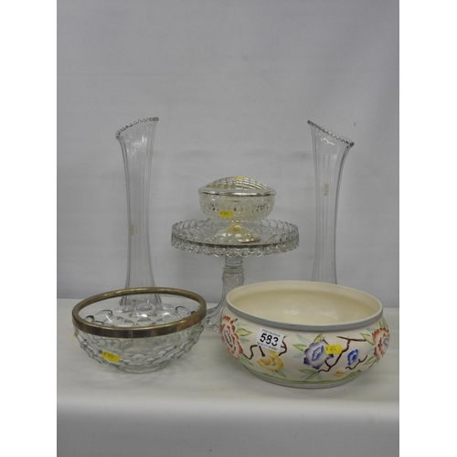 583 - Glassware, ceramic bowl etc