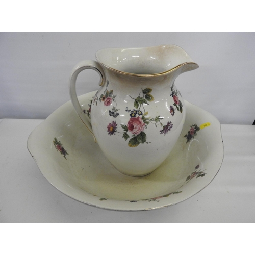 587 - Wash-stand jug and bowl