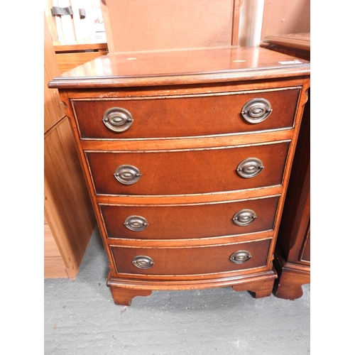 382 - Reproduction bow front chest of four drawers - 21x 17x 29