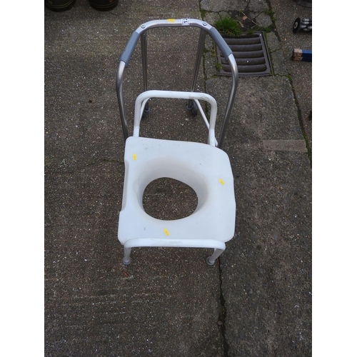 123 - Zimmer frame and a commode chair