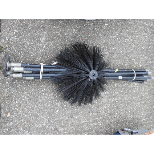 144 - Drain rods with sweep chimney brush