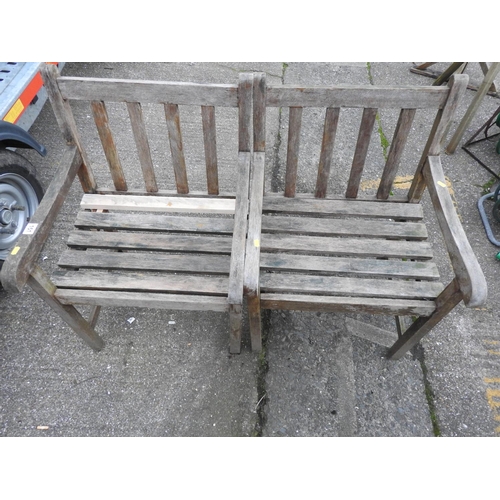 151 - Pair of wooden garden seats