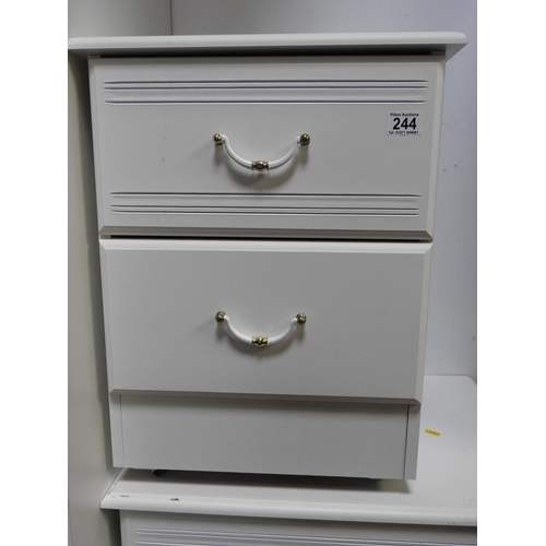 244 - White two drawer bedside cabinet