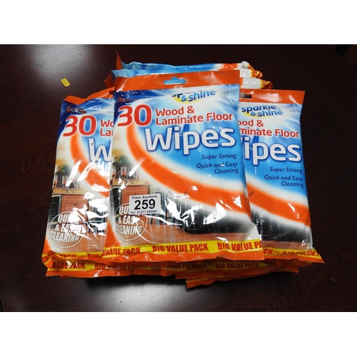 259 - Quantity of new packets of wood and laminate floor wipes