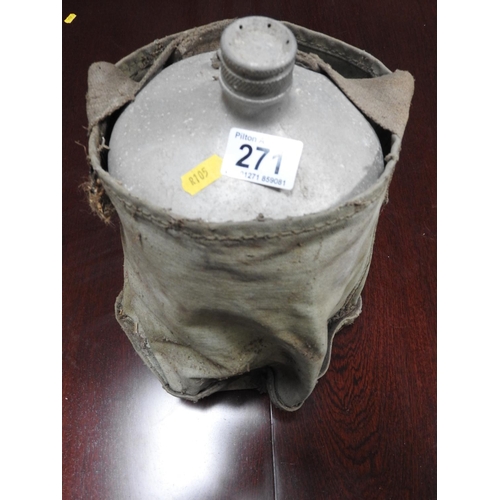 271 - Aluminium flask in case