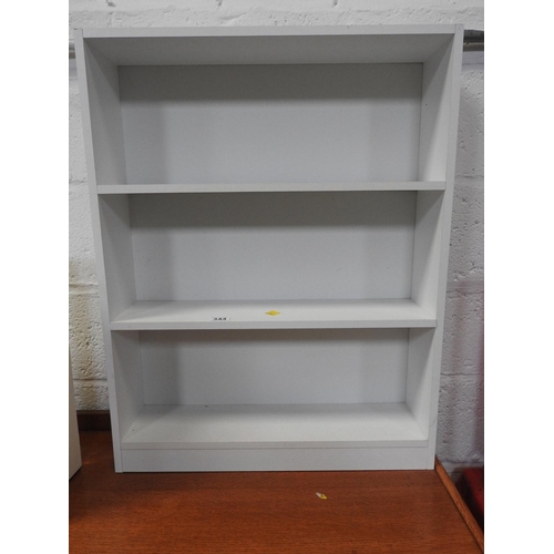 344 - Small white modern bookshelves - 25x 32x 6.5''