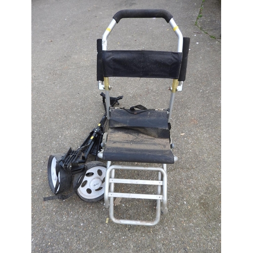 37 - Compact wheelchair and a golf trolley