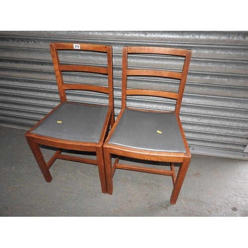 374 - 4x Oak dining chairs (only two shown in picture)