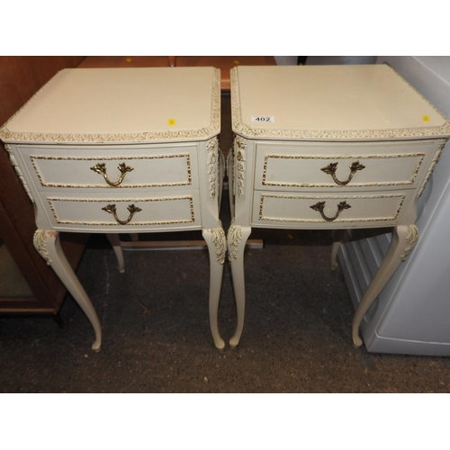 402 - Pair of rococo style bedside cabinets