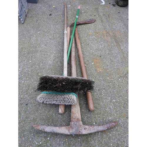 42 - Quantity of garden tools - pick axe etc