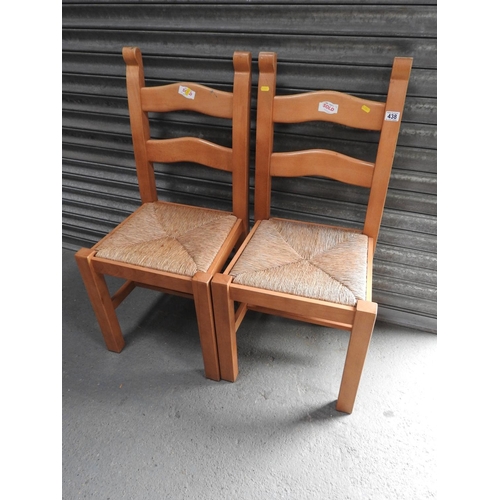 438 - Pair of Pine chairs