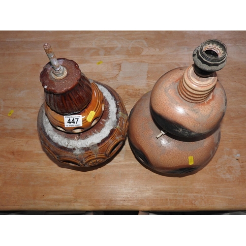 447 - 2x West German lamp bases