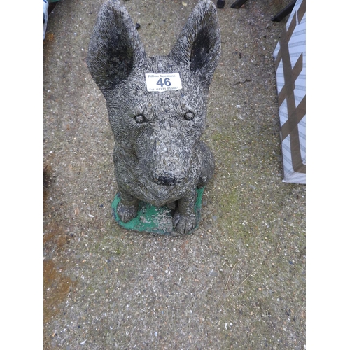 46 - Concrete dog garden ornament - 19'' high