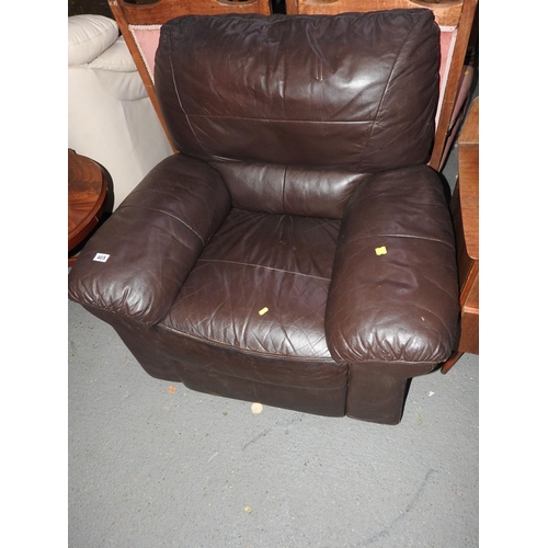 465 - Leather reclining armchair