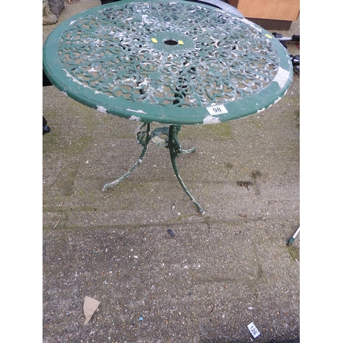 98 - Circular metal garden table