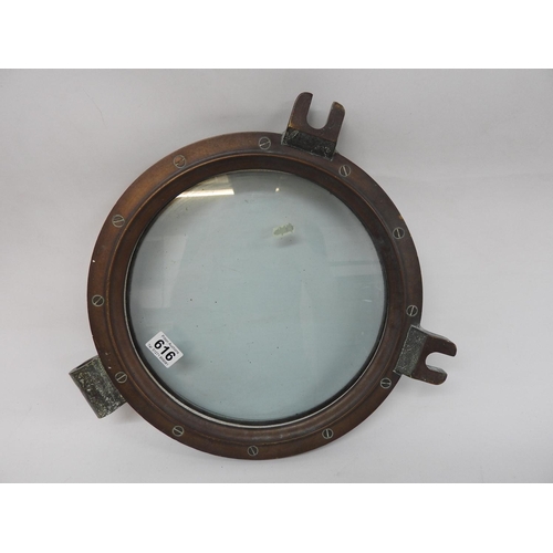 616 - Large heavy brass ship's porthole - 15