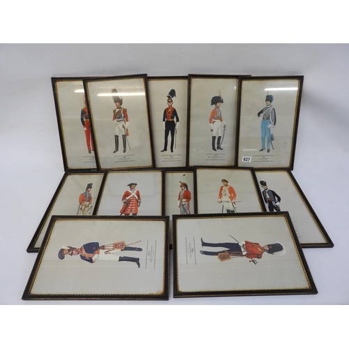 627 - 12x framed prints - British Army Soldiers