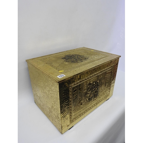 763 - Brass bound log box