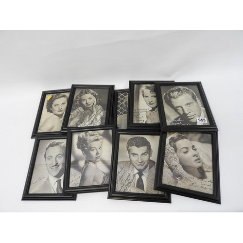 955 - Framed autographed film star photographs