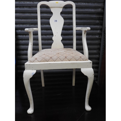 238 - Painted carver Queen Anne style chair