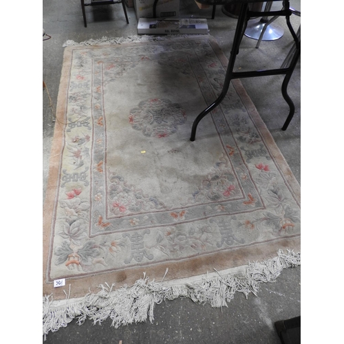 309 - Floral rug - cream ground