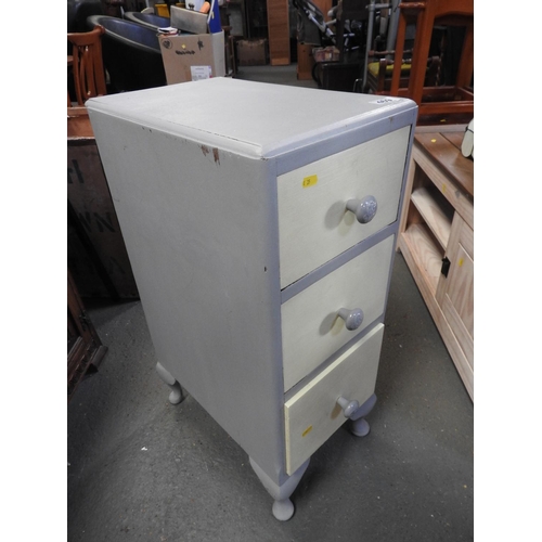 469 - Painted three drawer chest of drawers