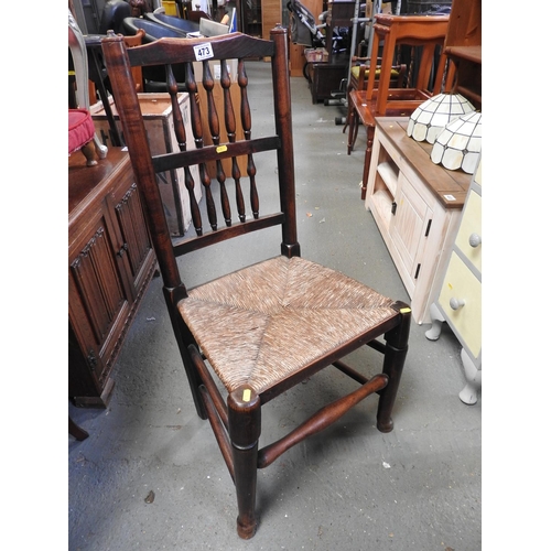 473 - Oak rush seated chair