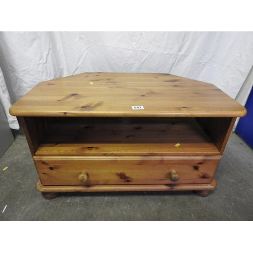 547 - Pine cabinet with single drawer