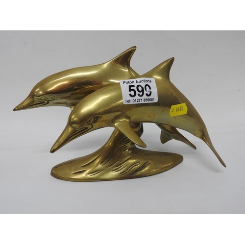 599 - Brass ornament - Dolphin