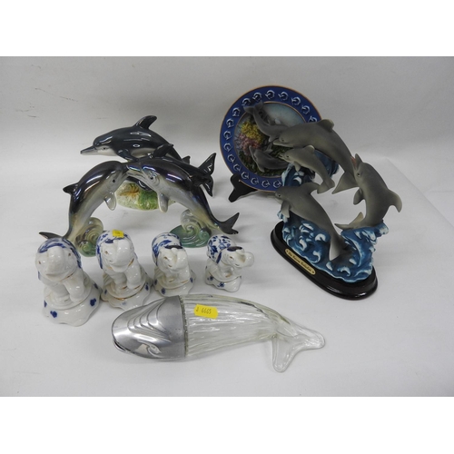 615 - Misc china ornaments - Dolphins