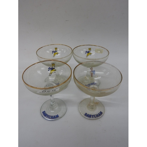 620 - 4x Babycham glasses