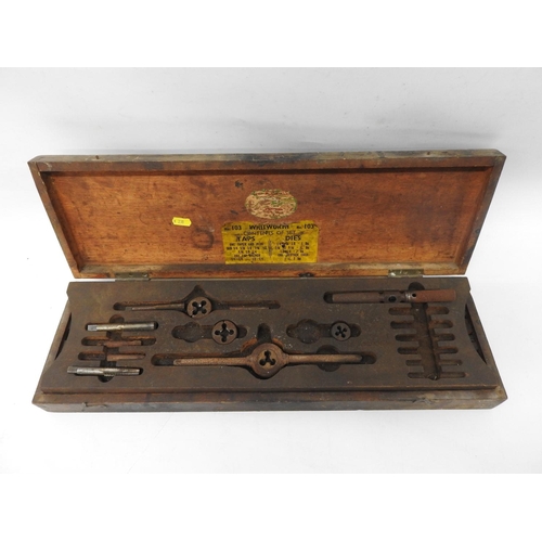 635 - Tap and die set in wooden case