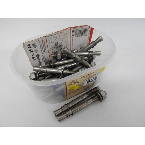 638 - Box of wall bolts