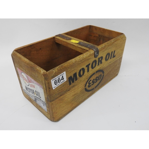 664 - Wooden box for Esso motor oil