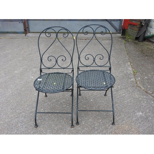 70 - Pair of folding metal garden chairs